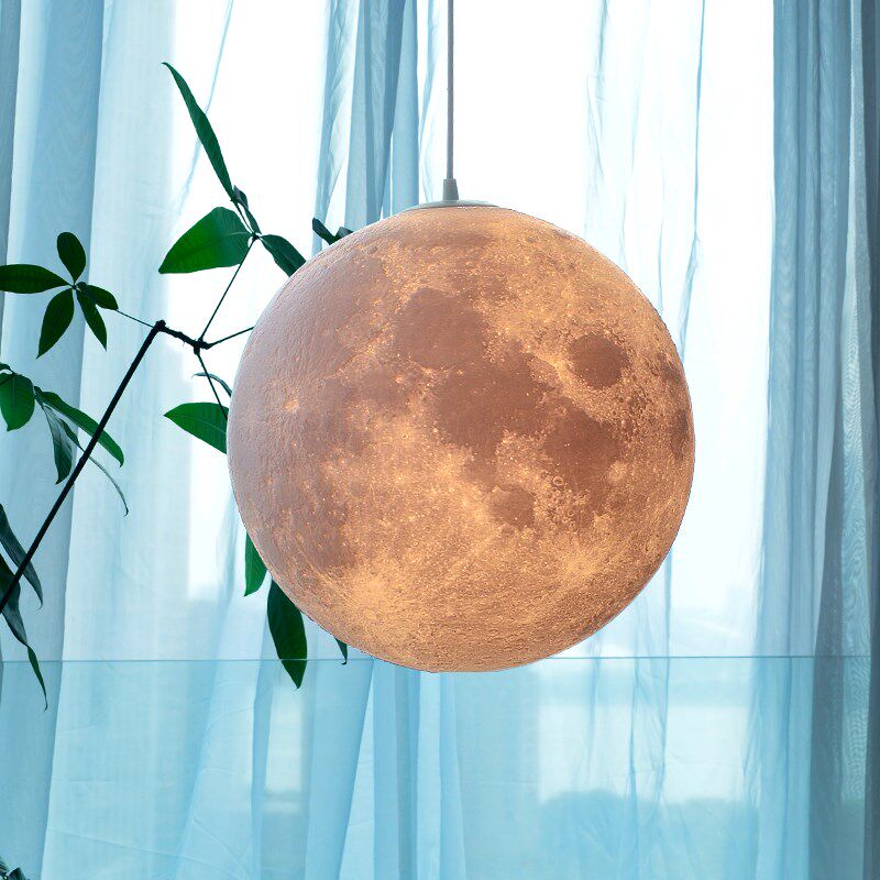 月球吊灯3d打印月亮星球餐厅民宿氛围装饰户外定制大型创意月球灯