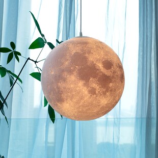月球吊灯3d打印月亮星球餐厅民宿氛围装饰户外定制大型创意月球灯