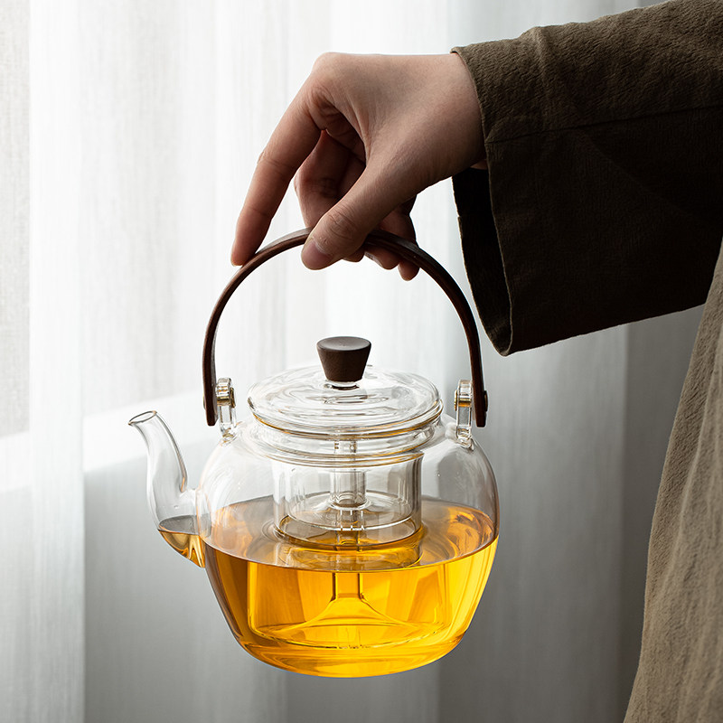 陶瓷电磁炉煮茶器煮茶炉玻璃烧水壶煮茶壶耐高温茶壶茶水分离家用