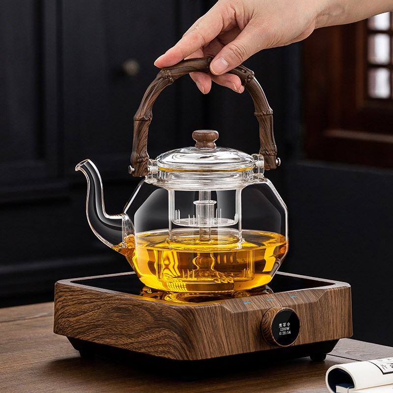 2024新款蒸汽煮茶壶玻璃提梁烧水壶老白茶家用电陶炉煮茶套装茶具