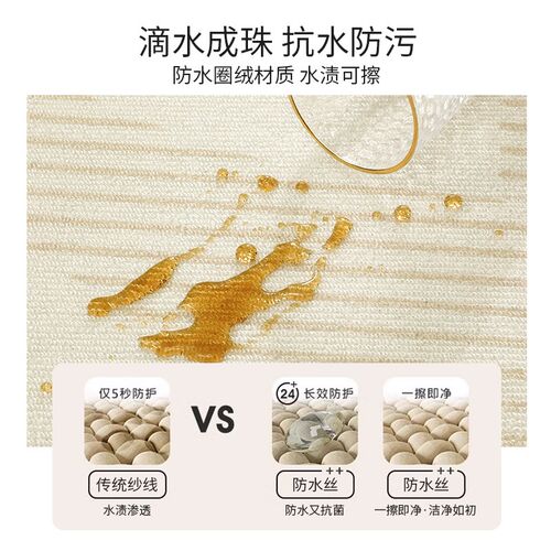 简约奶油风地毯客厅茶几轻奢高级感2024新款卧室房间床边隔音地垫