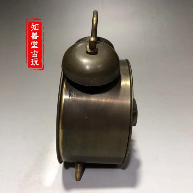 老式仿古做旧闹钟纯铜创意床头闹钟上弦钟表座钟家居装饰老式闹钟