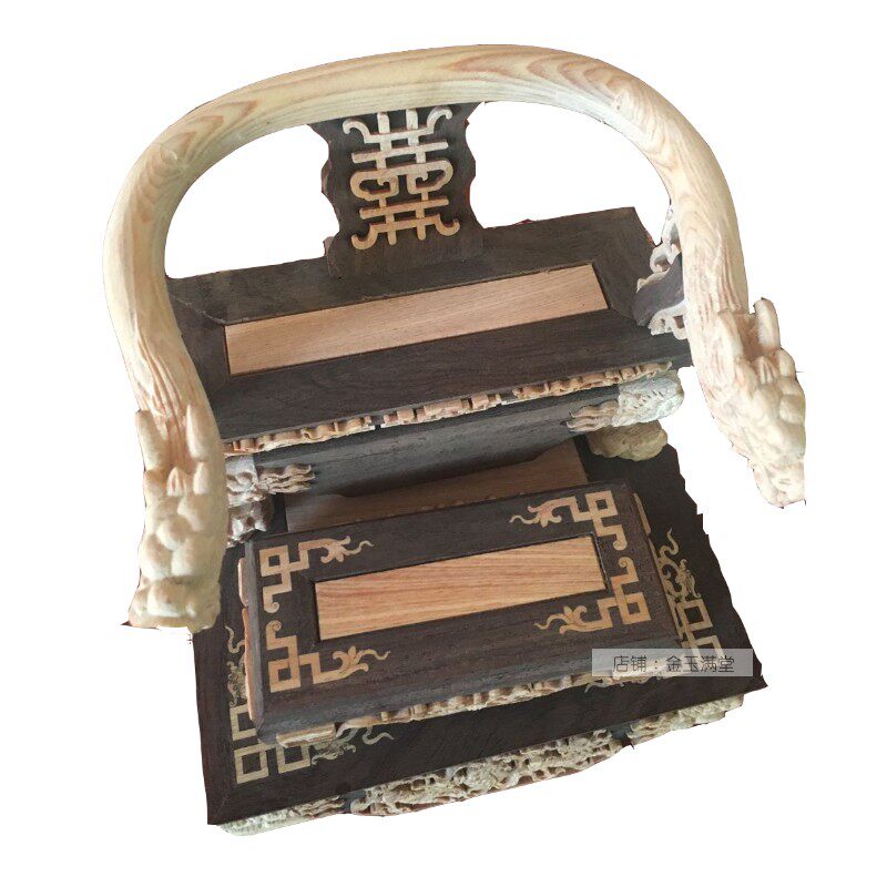 双龙椅实木神像座椅木制木雕工艺品轿子坐椅佛像神椅雕花叠椅定制