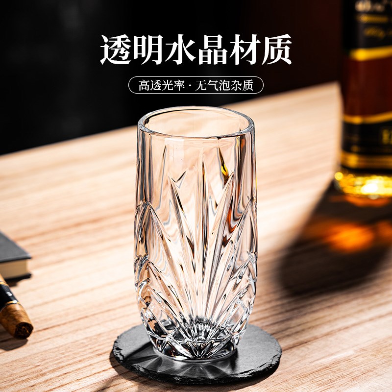 轻奢水晶玻璃杯套装家用客厅耐高温高颜值酒杯啤酒杯喝水杯子茶杯