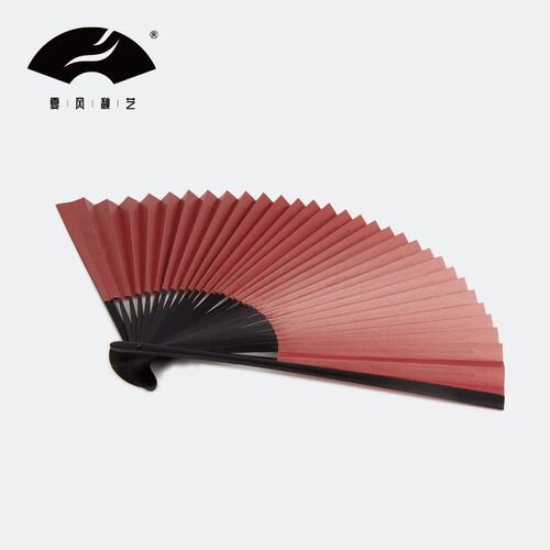 夏风秋艺中国风复古风宣纸简约朱砂红扇子随身便携汉服跳舞折扇