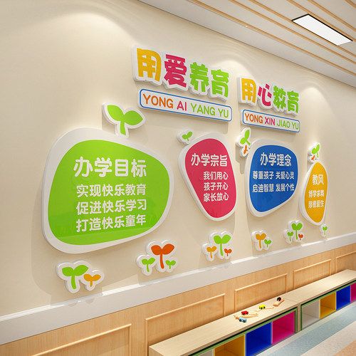 幼儿园墙面装饰环境布置材料文化教育室机构环创意主题贴纸托管班