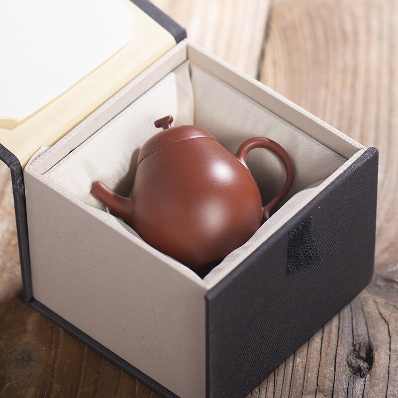 章金鹏手拉壶潮州朱泥壶工夫茶泡茶壶原矿红泥龙旦120cc泡茶器