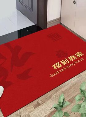 入户门地垫家用喜庆门垫客厅玄关进门口脚垫红色地毯大门红色垫子