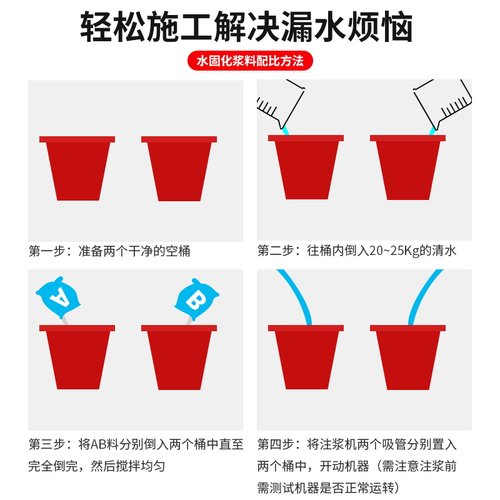 水固化防水注浆液卫生间渗透型 高压灌浆堵漏材料 丙烯酸盐双液组