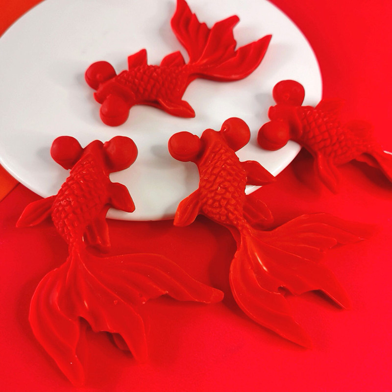 鲤鱼蛋糕老人祝寿年年有余一杆抛甜品台装饰