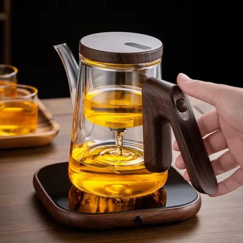 顶壶飘逸杯耐热玻璃泡茶壶磁吸茶水分离办公杯一键过滤冲茶器套装