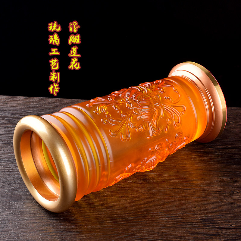 仿琉璃莲花香筒前竹签香装香桶居家供奉香具香薰炉包邮家用装香桶