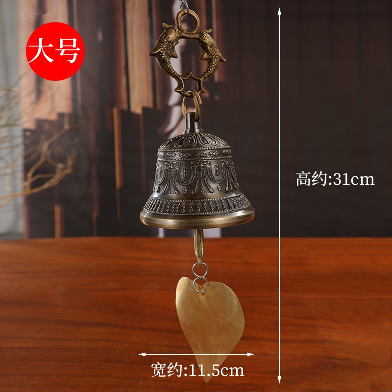 尼泊尔手工艺品做旧风铃挂饰门饰小铃铛铜铃挂件一件寺庙风铃