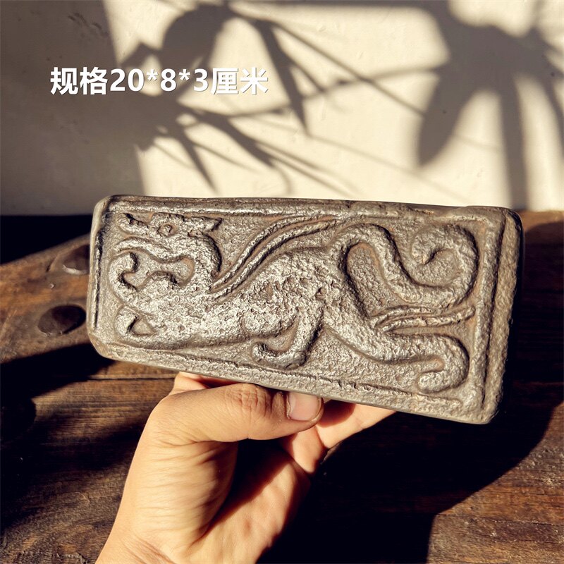 中式晋文化复古汉砖雕刻龙年文创瓦当拓印金石传拓研学拓片制作