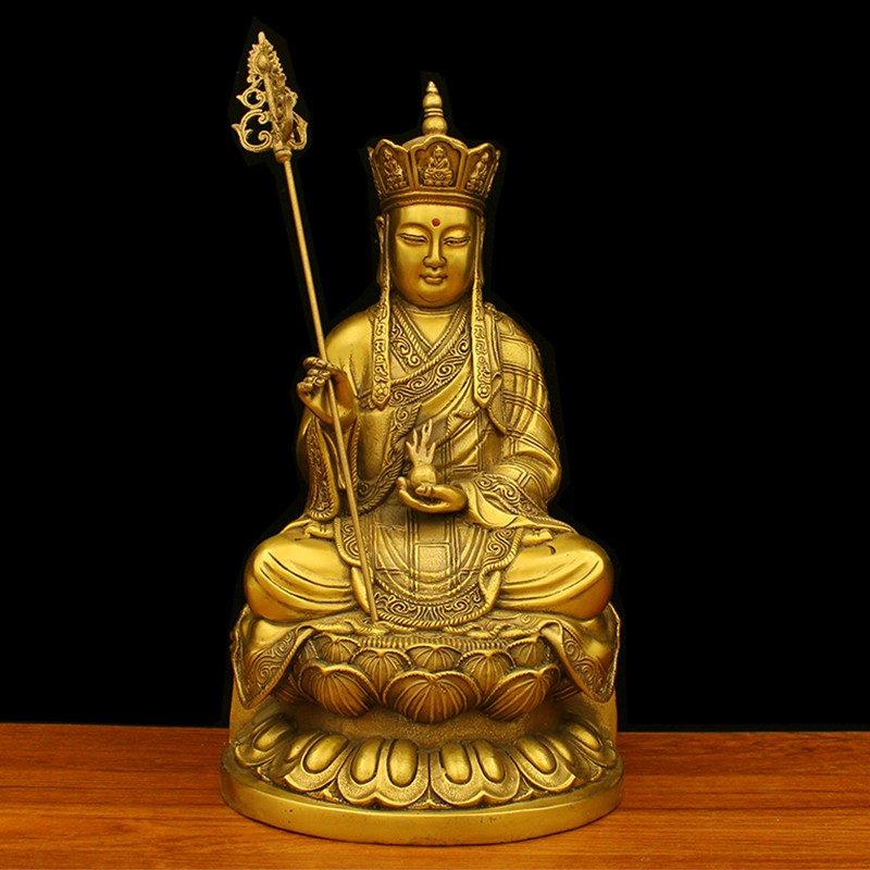 纯铜佛像娑婆三圣纯铜地藏王菩萨九华山坐地藏