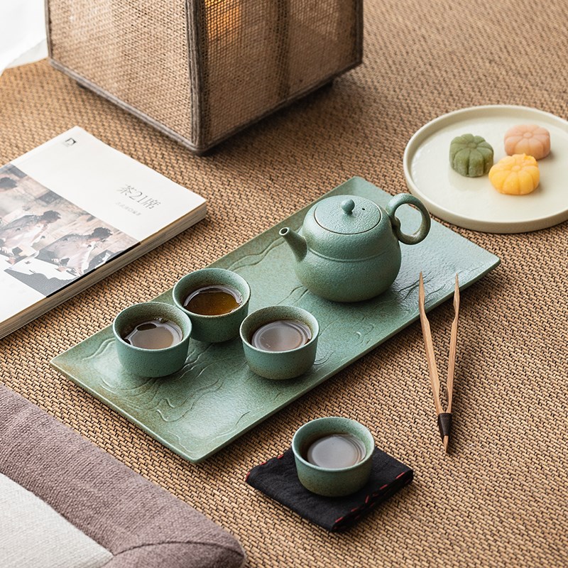 草木绿日式粗陶茶壶 复古单壶 陶瓷红茶绿茶泡茶壶家用壶功夫茶具
