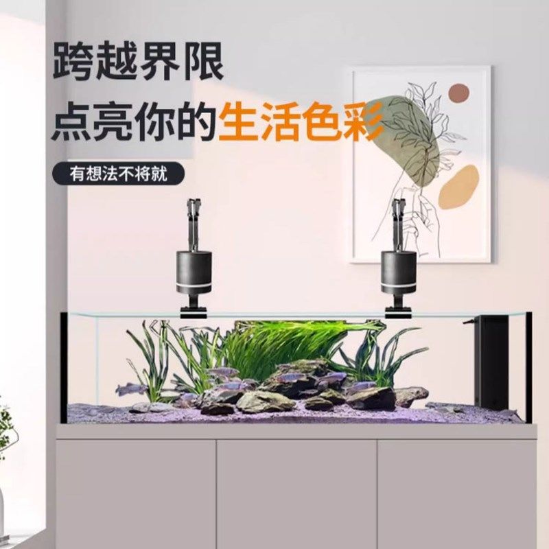 鱼缸立式客厅2026新款一体高雅溪流缸底滤屏风大型超白玻璃水族箱