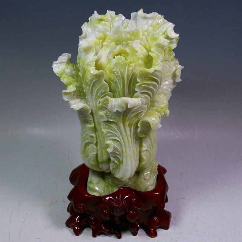 玉白菜摆件招财天然玉石玉器客厅乔迁开业礼品玄关大师手工雕刻