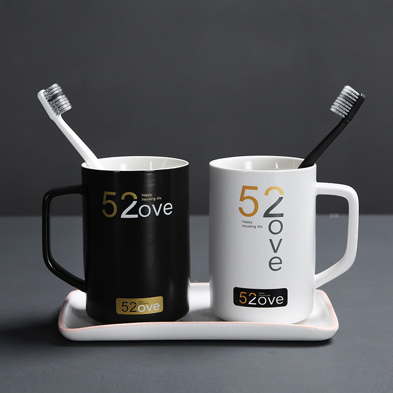 陶瓷创意漱口杯情侣刷牙杯洗漱杯洗漱杯