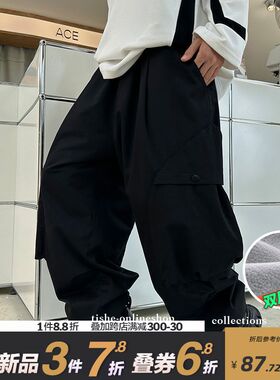 男童工装裤加绒冬装加厚裤子大童男装儿童冬款运动裤男孩冬季长裤