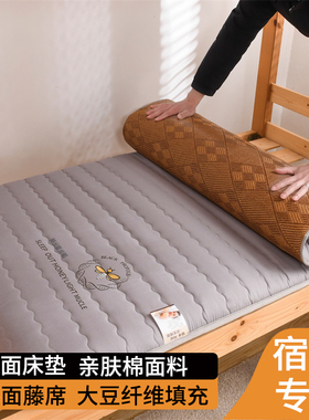 床垫宿舍学生单人90x190冬夏两用藤席睡垫大学寝室灰色四季垫子