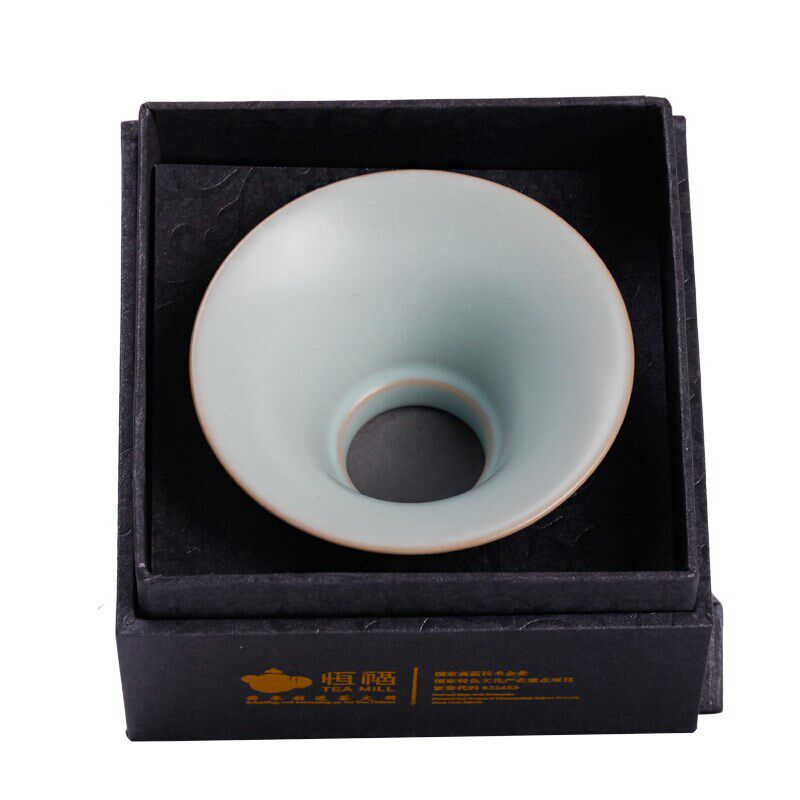东道汝窑功夫茶具茶漏过滤器开片陶瓷茶滤茶具配件礼盒
