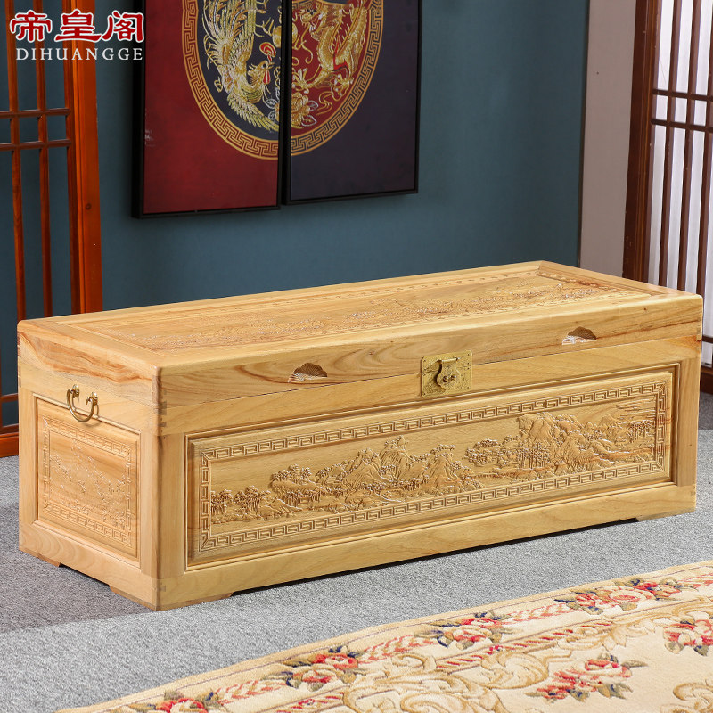 樟木箱子长方形字画箱收藏箱大号家用全香樟木实木储物婚嫁收纳箱