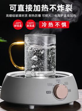 透明玻璃杯水杯家用耐高温带把高硼硅泡茶杯子牛奶男女喝绿茶茶杯