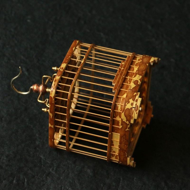 精品名家尤卫国纯手工精工制作梅妃竹方形蝈蝈笼子竹制鸣虫笼虫具