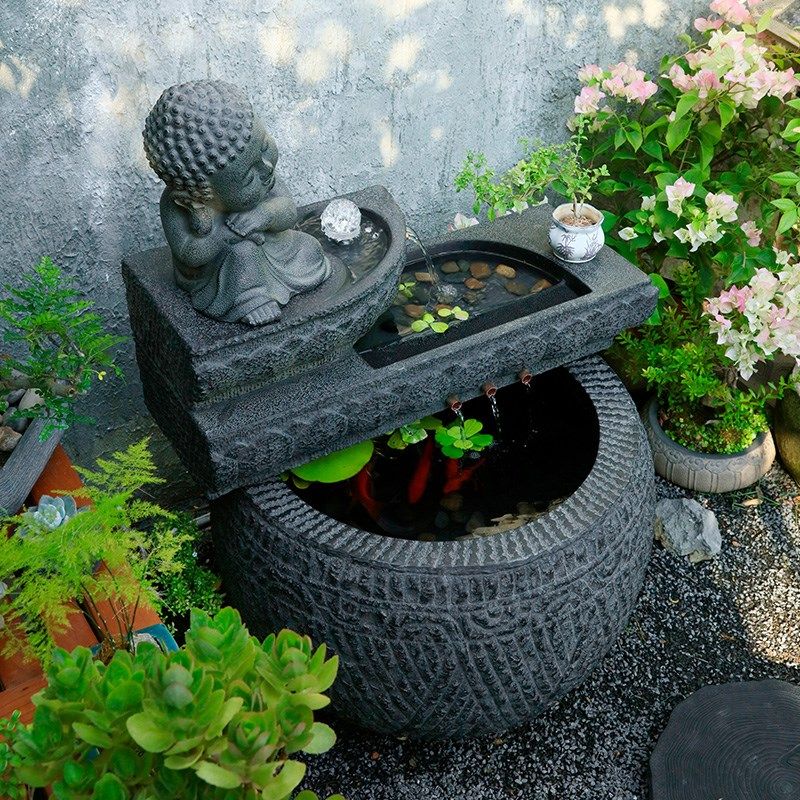 汉韵堂庭院流水景观摆件户外喷泉鱼缸循环水花园装饰室外鱼池造景