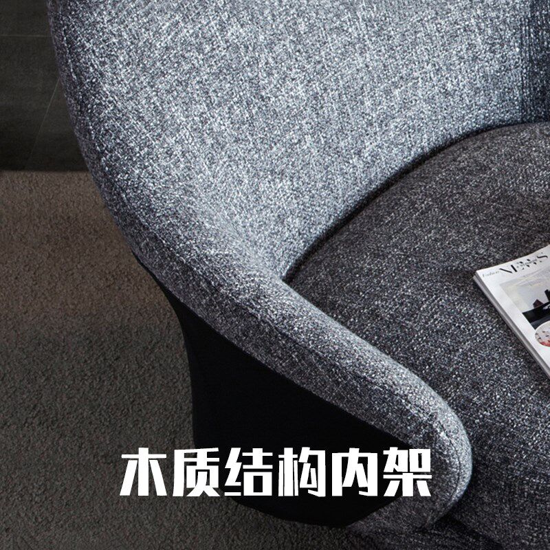 北欧风休闲椅子单人简约客厅网红轻奢布艺家用懒人沙发椅阳台躺卧