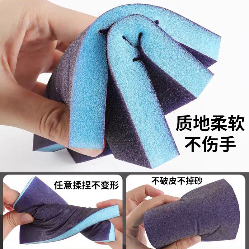 整箱蓝色双面海绵砂块塑料去毛刺木工家具漆面打磨砂纸汽车钣金