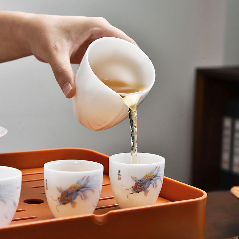 唐舍冰种玉瓷旅行茶具户外便携茶具盖碗旅行收纳包简约泡茶小套装