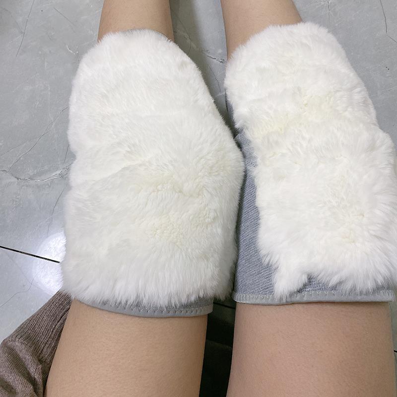 真獭兔毛护膝男女保暖老寒腿冬季加绒加厚防寒防脱落护膝送爸妈