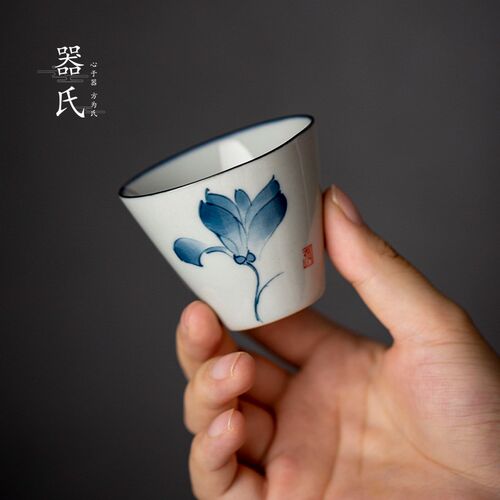 器氏 手绘主人杯单杯茶盏复古功夫茶杯家用手工陶瓷单个品茗杯子