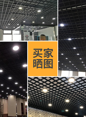 格栅筒灯led黑色网格天花吊顶商场斗胆方形15x15铝铁葡萄架专用10