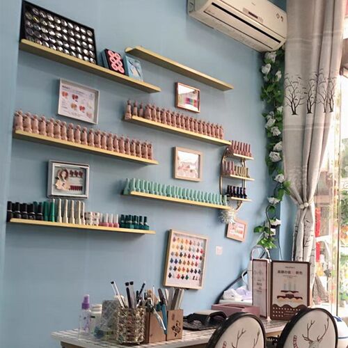 美甲店指甲油胶摆放展示架铁艺挂墙置物架化妆品店壁挂墙上收纳架