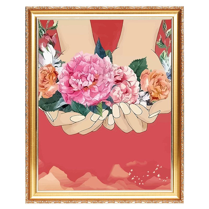有框diy数字油画爱国人物风景定制手工绘填色填充挂画装饰油彩画