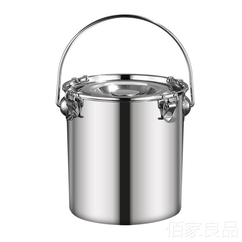 加厚不锈钢密封桶带扣密封提桶米桶运输桶花生油桶送餐桶防漏家用