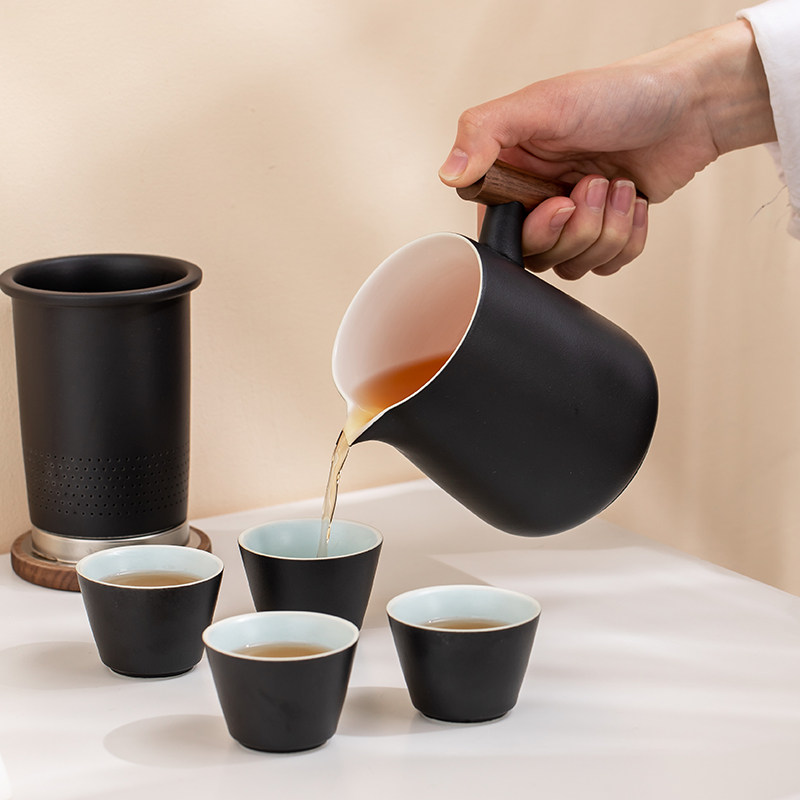 便携式旅行茶具套装户外随身包泡茶壶功夫茶杯旅游露营喝茶快客杯
