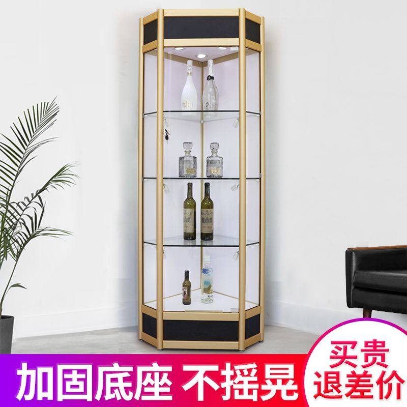 倍先 角柜酒柜展示柜墙角柜欧式玻璃客厅转角柜化妆品模型展示架