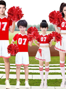儿童成人啦啦队服装女运动会团体舞蹈学生啦啦操拉拉队演出服套装
