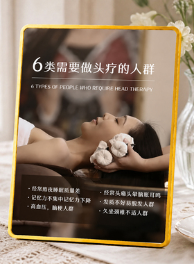 美容养生馆门店六类头疗适宜人群创意桌面展示装饰摆件
