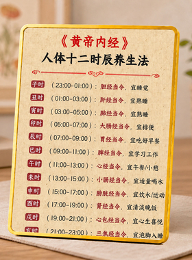 黄帝内经人体十二时辰养生法摆台家用客厅中医馆装饰摆件