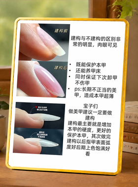 网红创意美甲建构科普知识宣传美甲店前台桌面装饰摆件