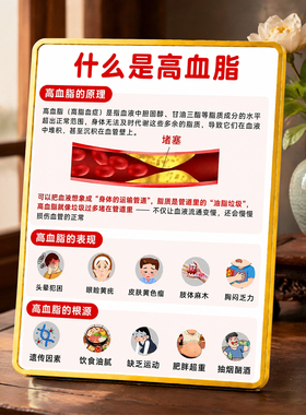 高血脂健康知识科普宣传装饰摆台社区诊所养生馆门店摆件