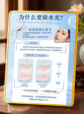 医美美容院为什么要做水光科普宣传装饰摆件门店桌面美肤展示牌