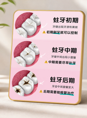 牙科诊所蛀牙阶段科普摆件口腔诊室桌面装饰摆牌
