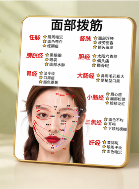 面部拨筋经络知识图解摆台美容院养生馆桌面装饰摆件