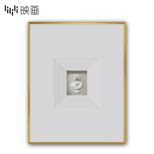 北欧风格轻奢立体雕像实物装饰画玄关挂画铝合金属框画卡纸拼贴画